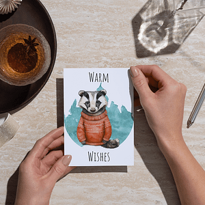 Festive Woodland Badger PNG