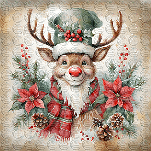 Vintage Rudolph Christmas Clipart