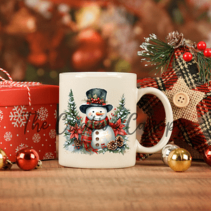 Vintage Christmas Snowman PNG