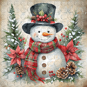 Vintage Snowman Christmas Clipart