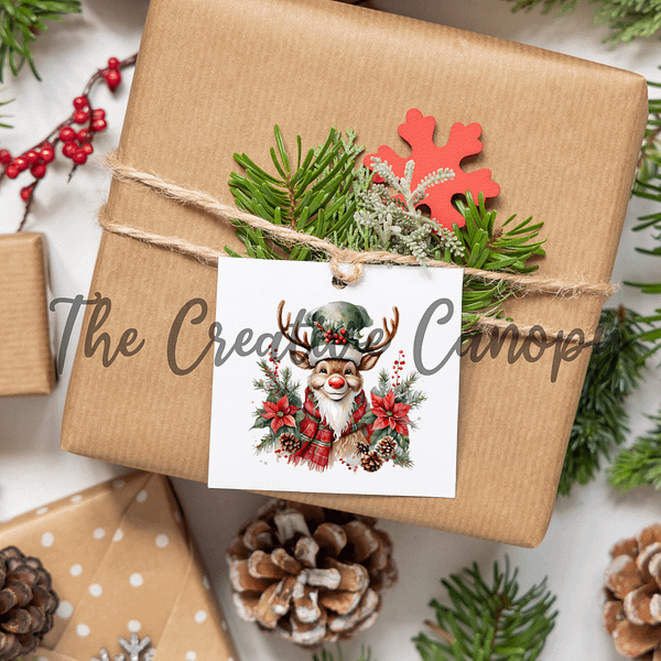 Vintage Christmas Rudolph PNG