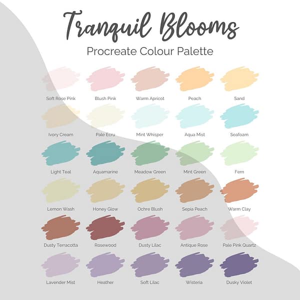 Tranquil Blooms Procreate Color Palette