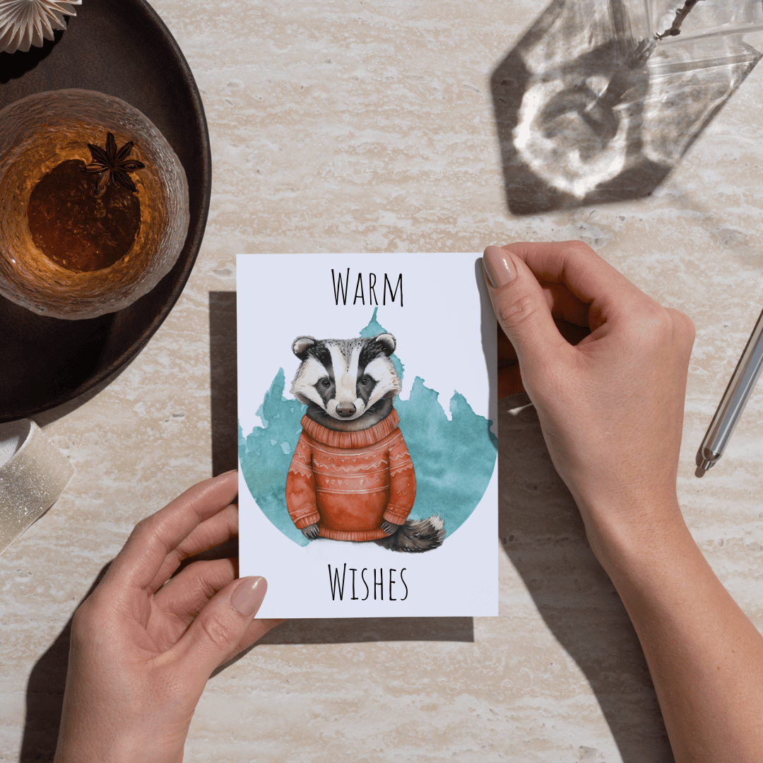 Festive Woodland Badger PNG