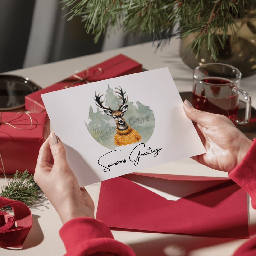 Festive Woodland Deer Card