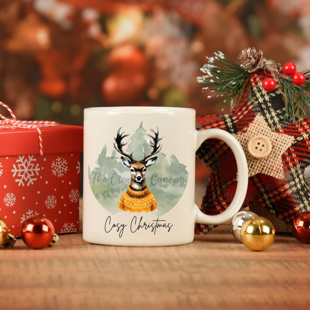 Festive Woodland Deer PNG – Watercolour Christmas Graphic - Image 3