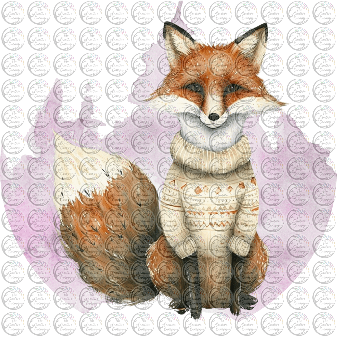Festive Woodland Fox PNG – Watercolour Christmas Graphic - Image 4