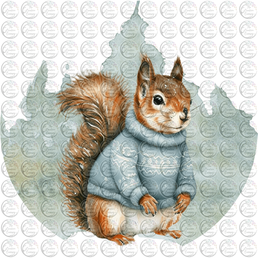 Festive Woodland Squirrel PNG Watermarked